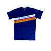 Five Color Printed Logo on Navy Blue T-Shirt