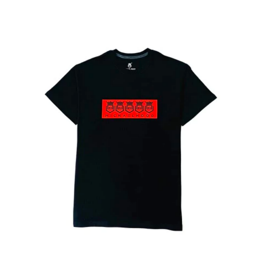 Brand Logo Red on Black T-Shirt