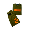 Orange/Military-Green Premium Stretch Cotton Shorts Set